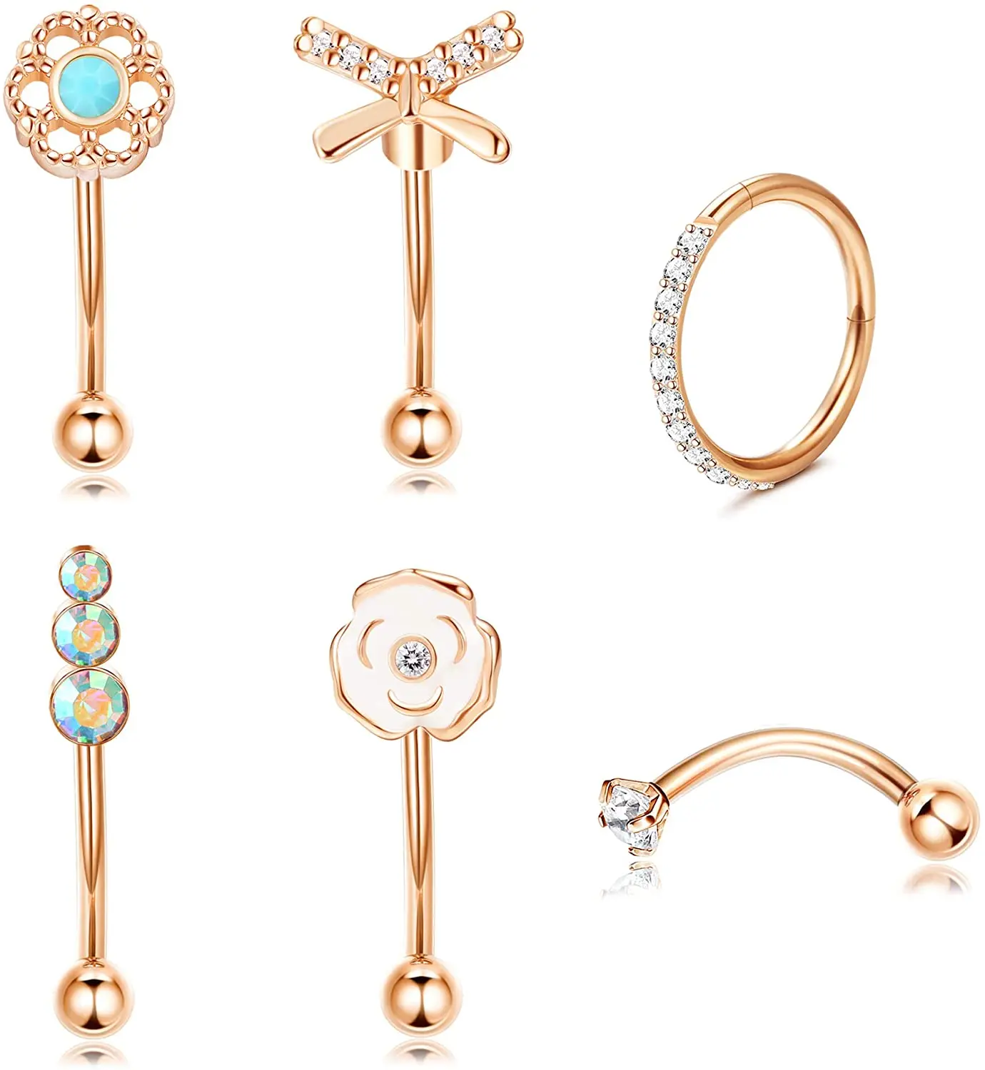 Серьги-гвоздики из нержавеющей стали для пирсинга бровей ювелирные украшения