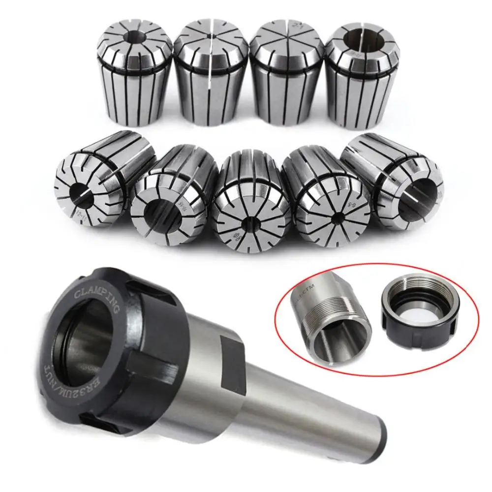 

7pcs ER25 Spring Collets Set 2/4/6/8/10/12/16mm + 1pcs MT3 M12 ER25 Collet Chuck Morse Taper Holder Dropshiping