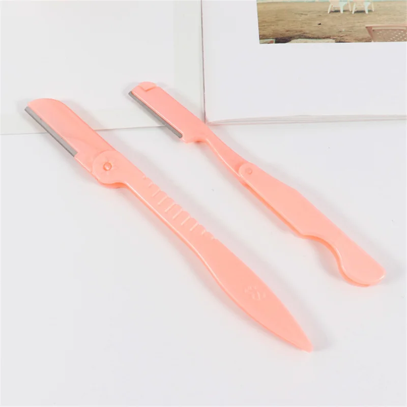 

Eyebrow Shaper Pink Facial Eyebrow Trimmer Women Grooming Shaver Shaping Safe Razor Facial Hair Remover Scissors