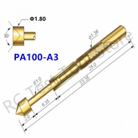 pa100 a3 spring test probe 100 pcs convenient and durable brass metal spring probe spring test probe length 33 35mm