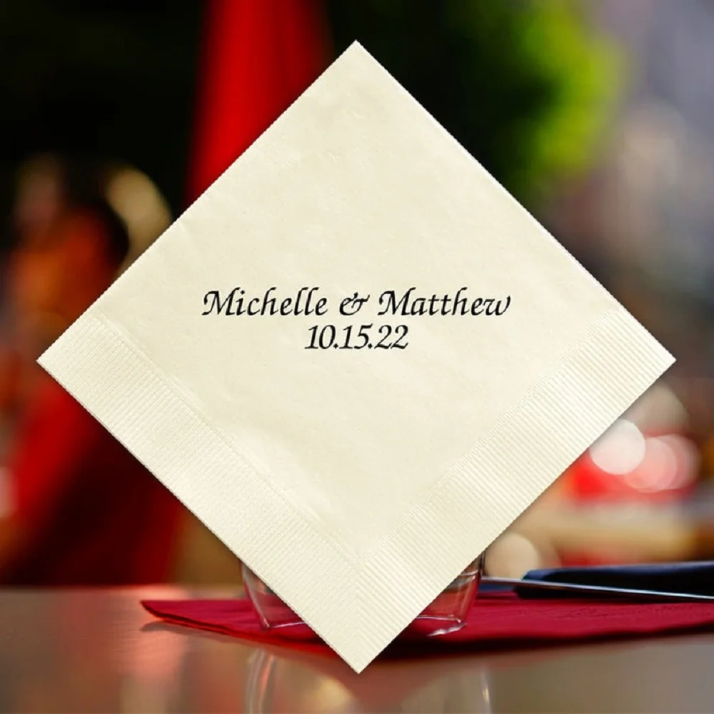 100 персонализированных свадебных бумажных салфеток в форме сердца на заказ Mr &amp