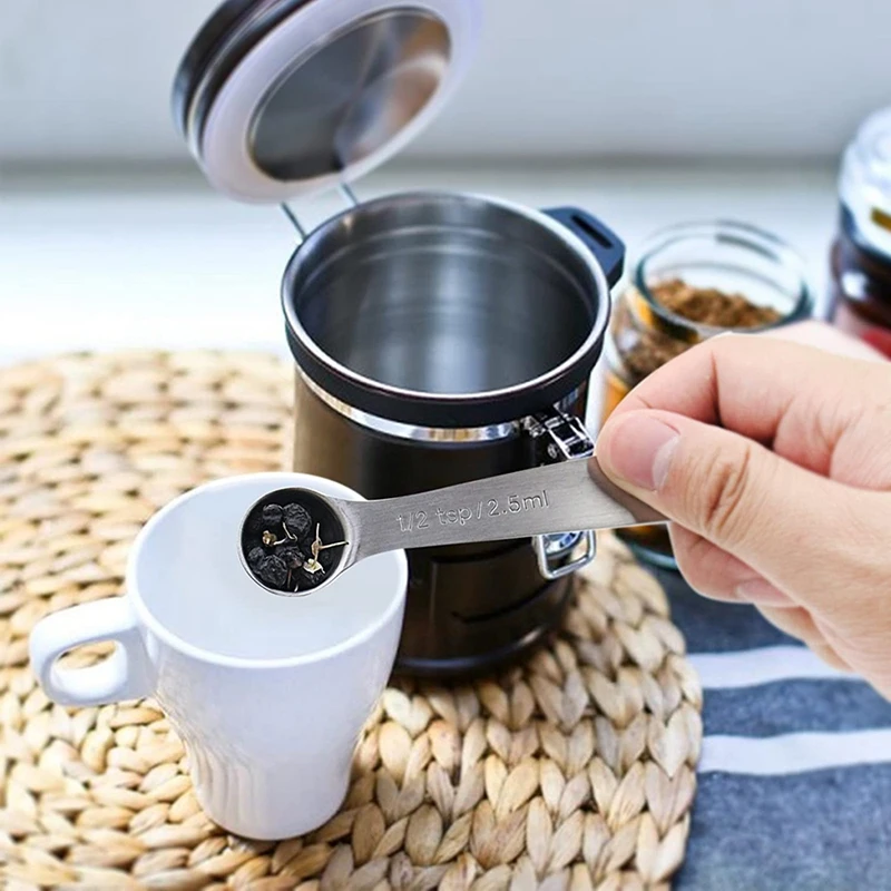 

7 Pcs Measuring Spoons Stainless Steel Seasoning Coffee Tea Measuring Spoons with Scale Bakery Tool Kitchen Supplies