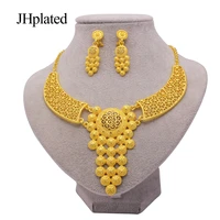 dubai trendy gold plated jewellery african jewelry bridal gifts wedding ornament jewelry sets necklace earrings set for women