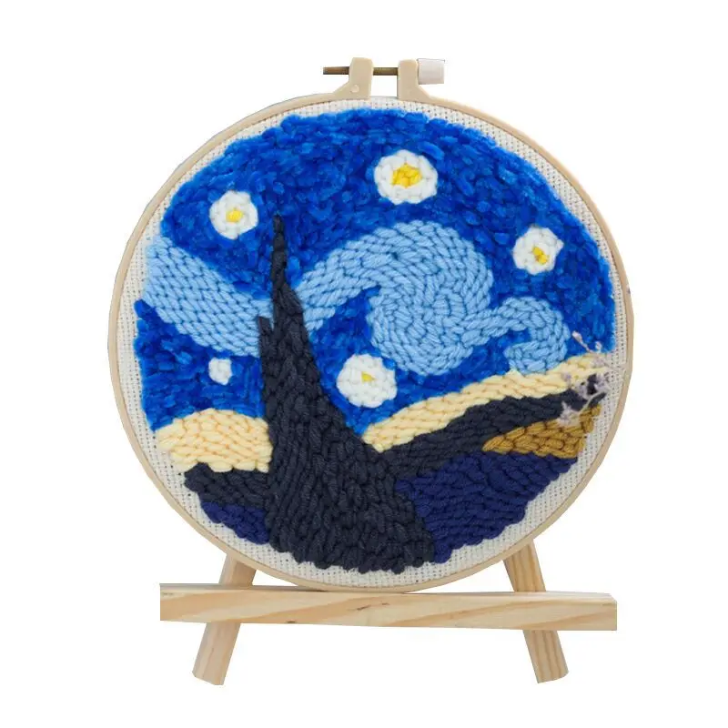 Пейзаж легко пробить иглы Вышивка Набор для начинающих с обручем вышивка