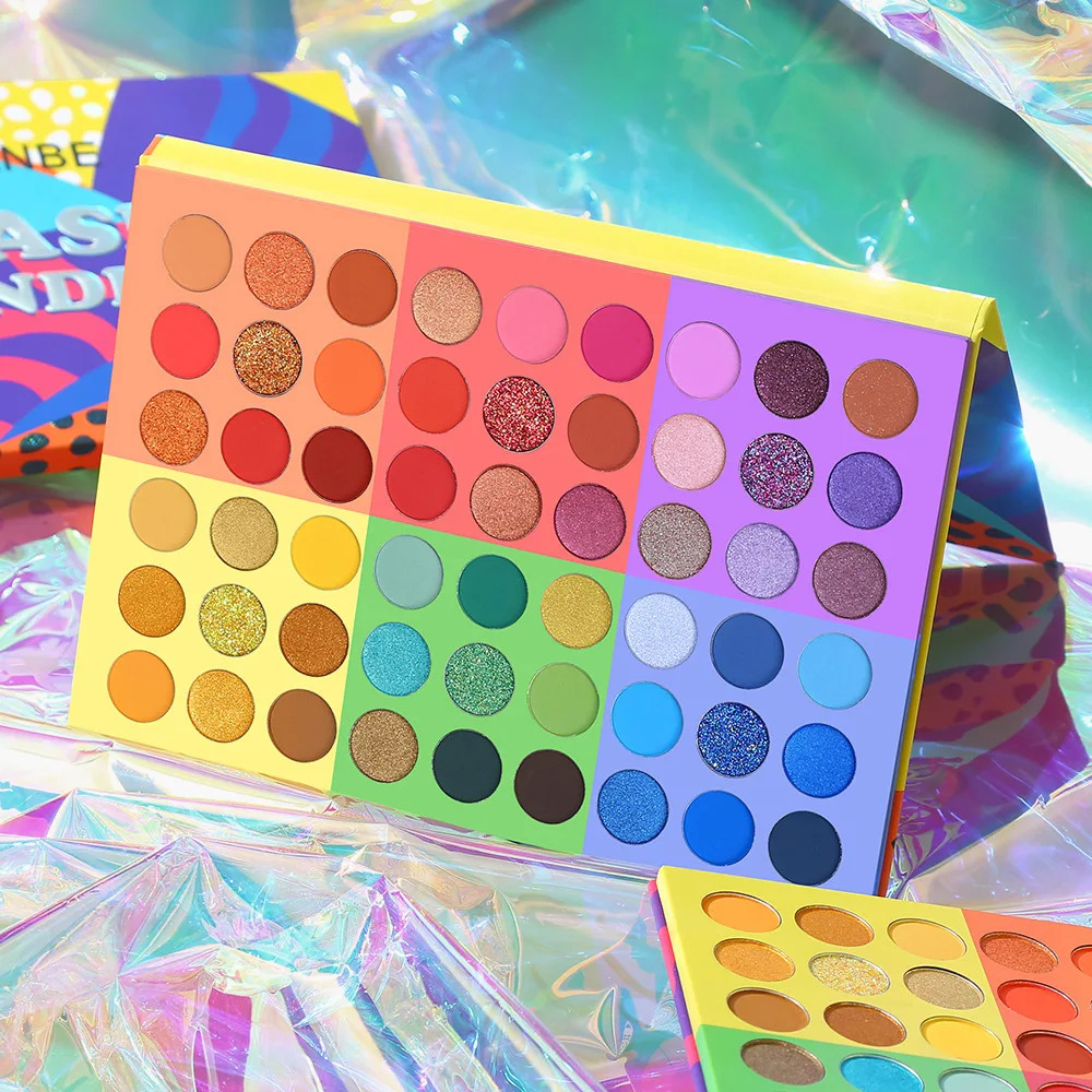

UCANBE 6 in 1 Splashy Candies 54 Colors Eye Shadow Palette Eyes Makeup Glitter Shimmer Matte Eyeshadow Powder maquillaje
