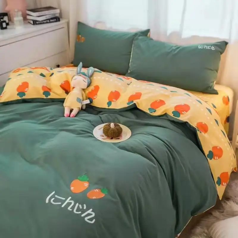 

Pure cotton,Can be washed,Four pieces,Quilt covers, pillowcases, sheets,Cute Girl Style,Bedding,A complete set of