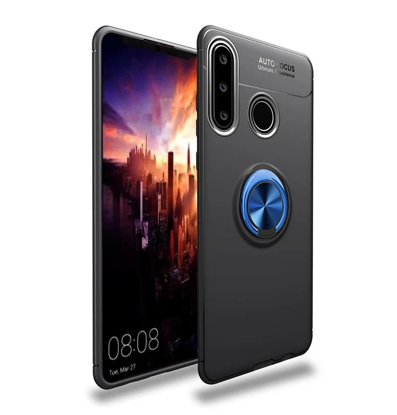 Blue and black Для OPPO Realme 3 Чехол подставка с магнитным кольцом силиконовая Мягкая задняя крышка из ТПУ для Realme 3 Pro противоударный чехол для телефона для Realme 5 pro - Цвет: Blue and black