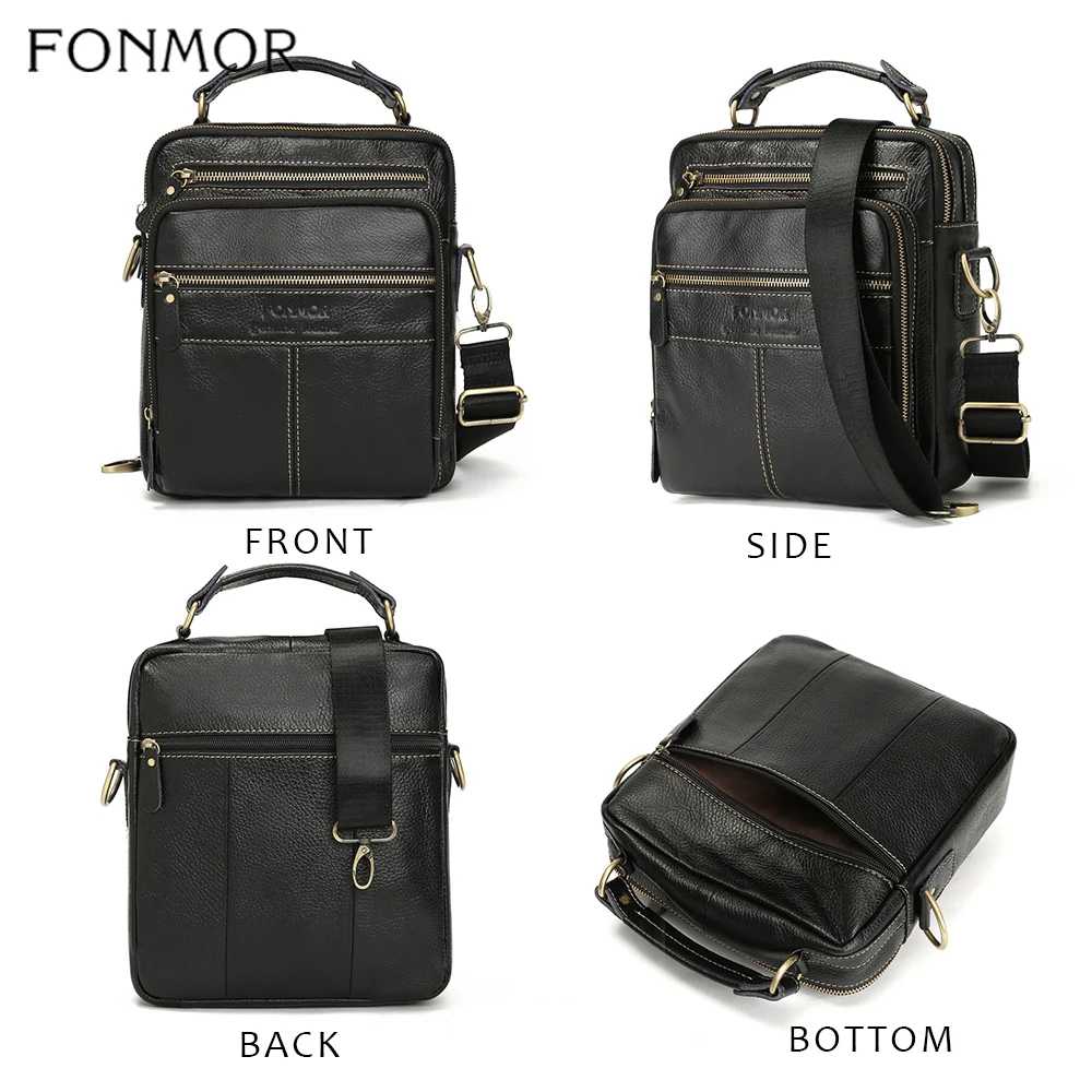 Мужская сумка мессенджер Fonmor черная многофункциональная через плечо из
