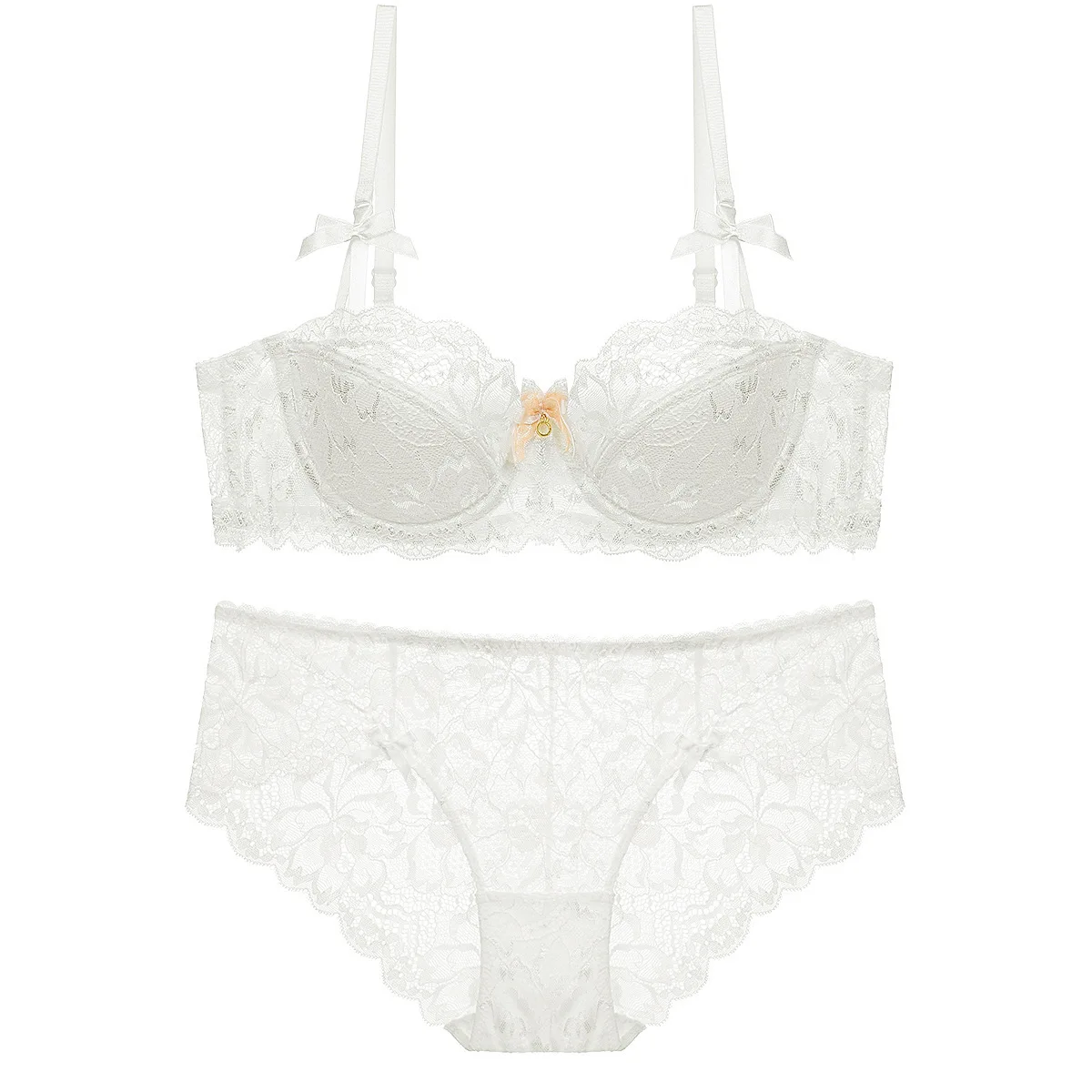 Цветочный пуш ап бюстгальтер и трусики наборы размера плюс белье красивый Для