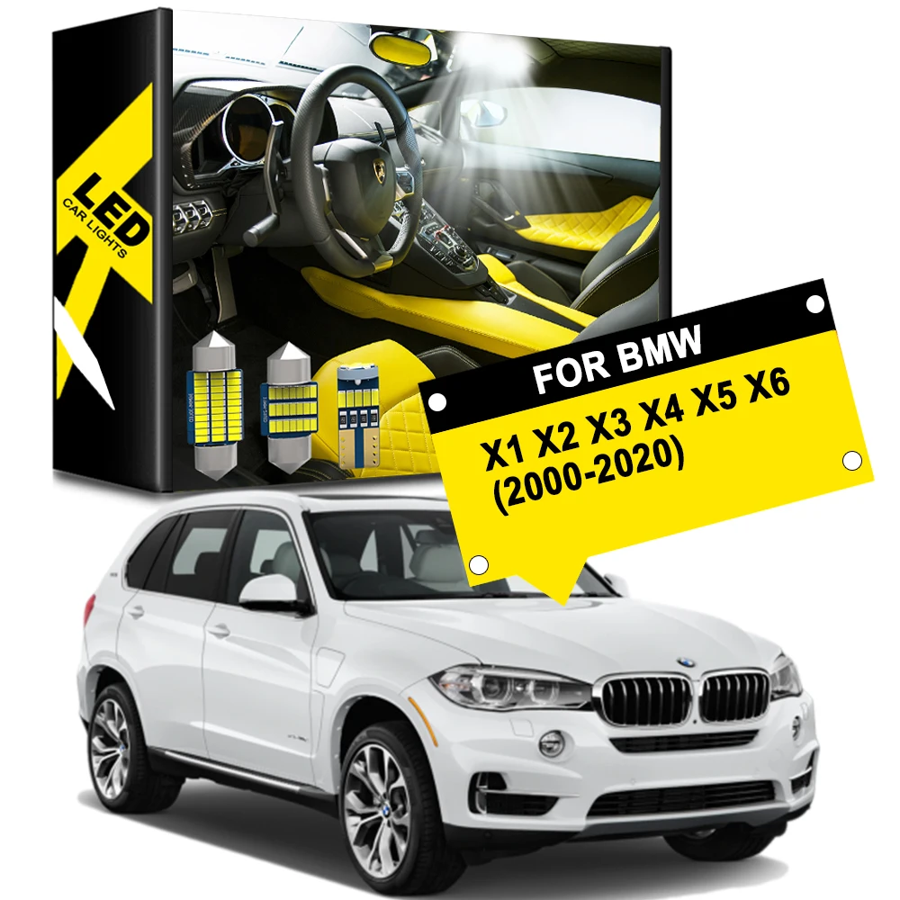 

KAMMURI White Canbus For BMW X1 E84 F48 X2 F39 X3 E83 F25 X4 F26 X5 E53 E70 F15 X6 E71 E72 LED Interior Light Package Kit