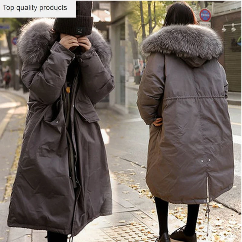 2020 New Womens Winter Jacket Parka Female Thick Down Cotton Long Coat Outwear Warm Large Fur Coat jaqueta feminina