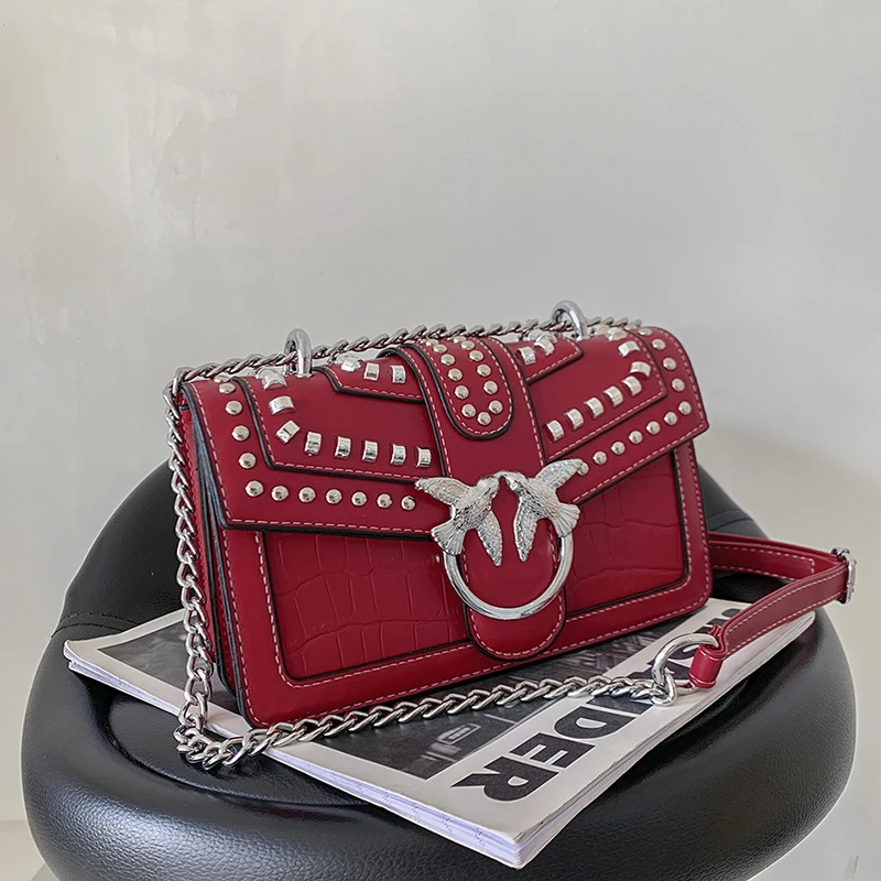 

Women's Shoulder Bag PU Leather Fashion Simple Chain Diagonal Small Bag Woman Small Handbag Luxury Designer Handbag 2021 New