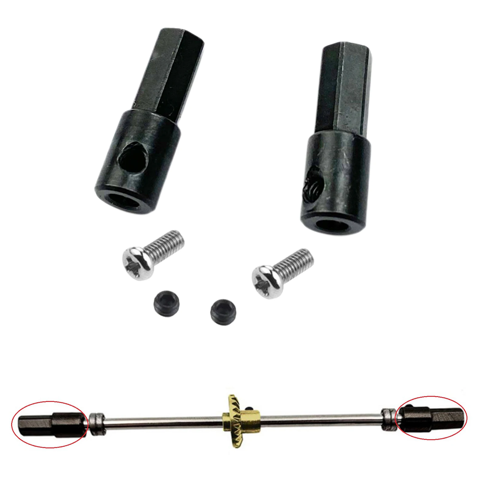

2x RC Wheel Axle Shaft for WPL D12C14 C24 for MN D90 D91 MS RC Replace Parts