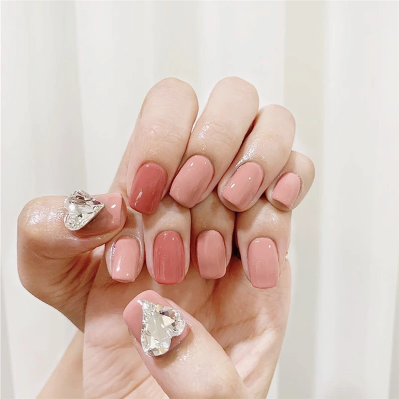 Нежный крем розового цвета в форме любви алмазные 3d декорированные накладные