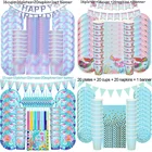 Бумажные тарелки с русалкой для дня рождения, декоративные столовые принадлежности, Набор салфеток