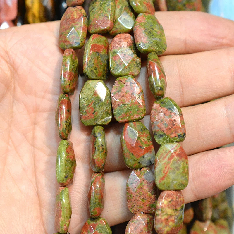 

FLTMRH Natural Stone Faceted Square shape Beading Agates crystal Scattered beads For jewelry making DIY Necklace Bracelet