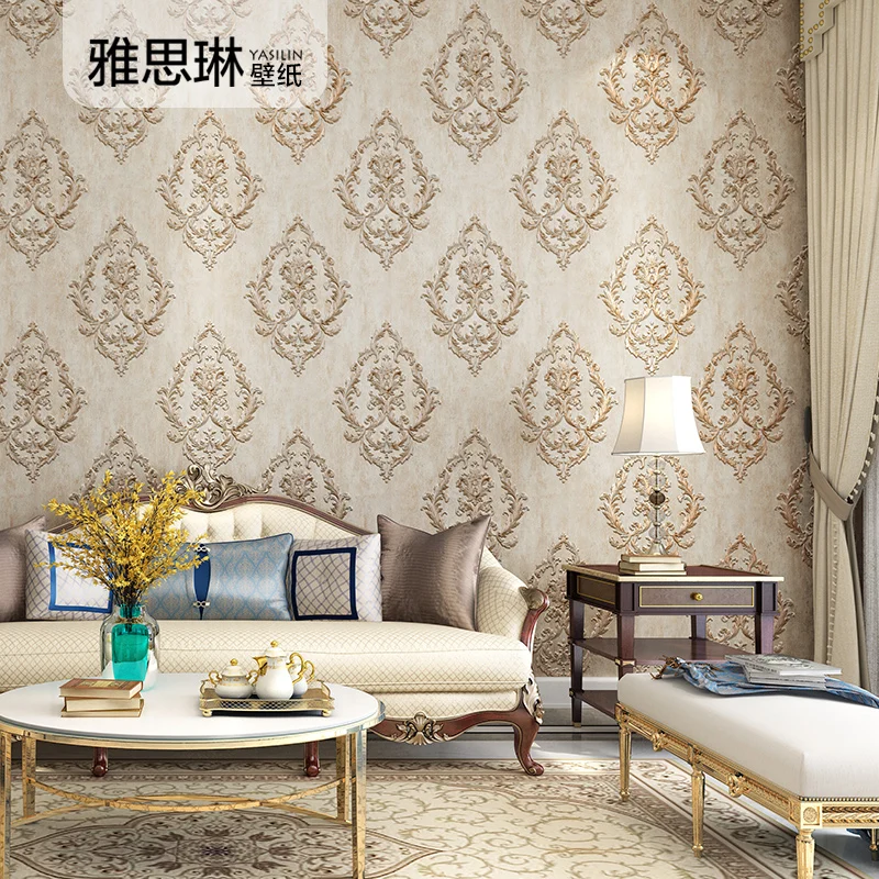 Высококачественная Европейская Дамасская настенная бумага 3D Роскошная гостиная
