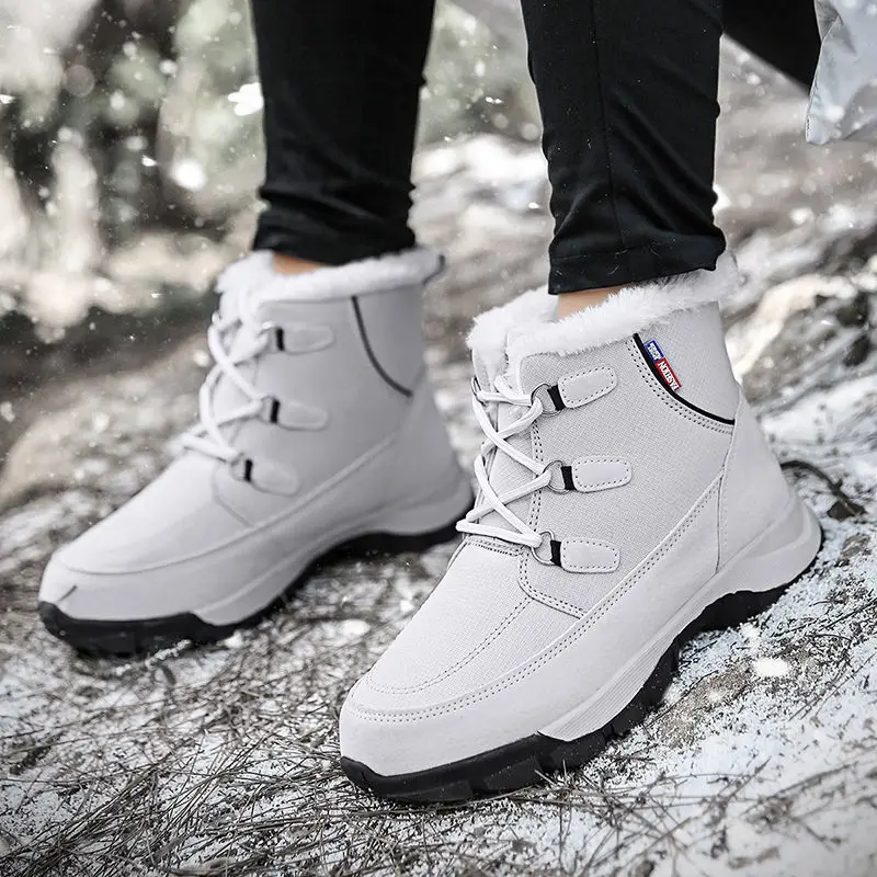 

-40 Winter Plush Snow Boots thickened antiskid waterproof cotton outdoor northeast mountaineering high top women's thermal boots
