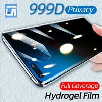 anti spy full curved screen protector for huawei p40 p30 50 privacy hydrogel film huawei nova 7 9 mate 20 honor 30 pro not glass