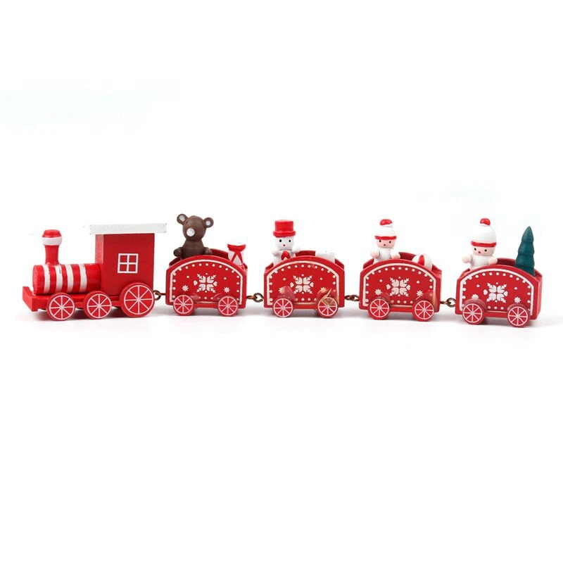 PATIMATE Christmas Wooden Train Merry Christmas Decorations For Home Christmas Ornaments Xmas Navidad Gift New Year - Цвет: Christmas Train 2