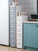 15 18cm European Gap Storage Cabinet Drawer Type Kitchen Narrow Gap Rack Bathroom Storage Cabinet Storage Box Build DIY Assemble