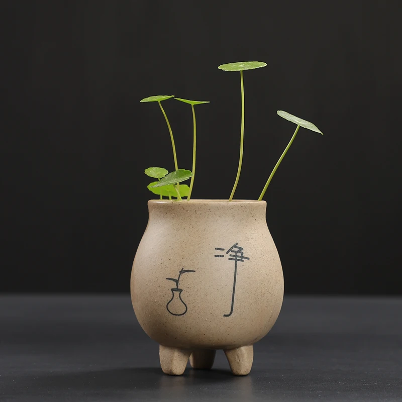 

Creative Zen Stoneware Hydroponic Small Flower Decoration Water Dish Ceramic Special Offer Tea Pet Flower Desktop Ornaments