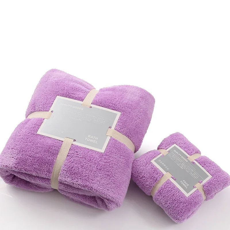 Super Absorbent Coral Fleece Towel Two-piece Sets Adult Children Soft Towels Bathroom Quick-drying Bath | Дом и сад