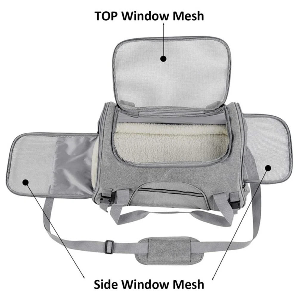 

Pet Travel Carrier Bag Cat Dog Carrier Mesh Breathable Collapsible Puppy Carrier