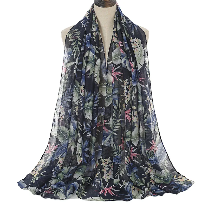 

Balinese Yarn Beach Scarf For Women Voile Flower Printed Beach Women's Scarf Fashion New Style Summer 2021 1Piece