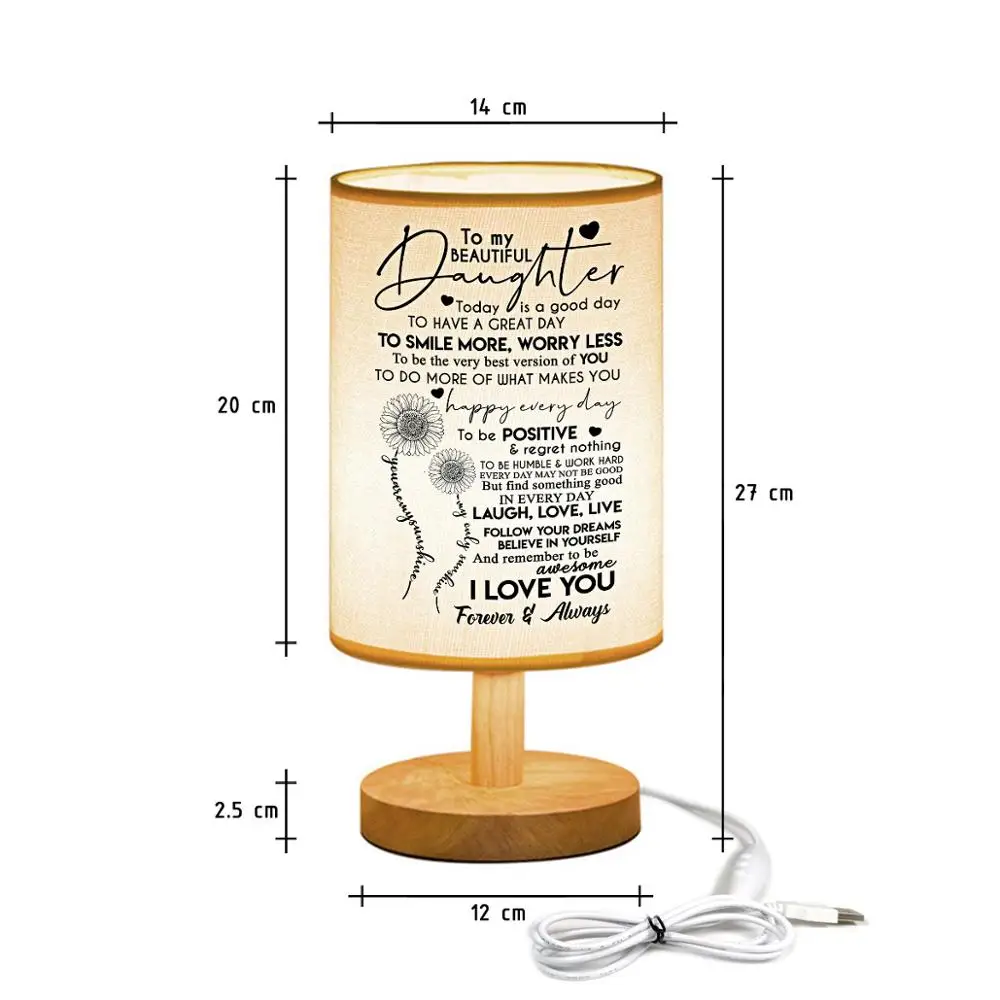 

"Best Gift To My Beautiful Daughter LED Booklamp Bedside Lamp "