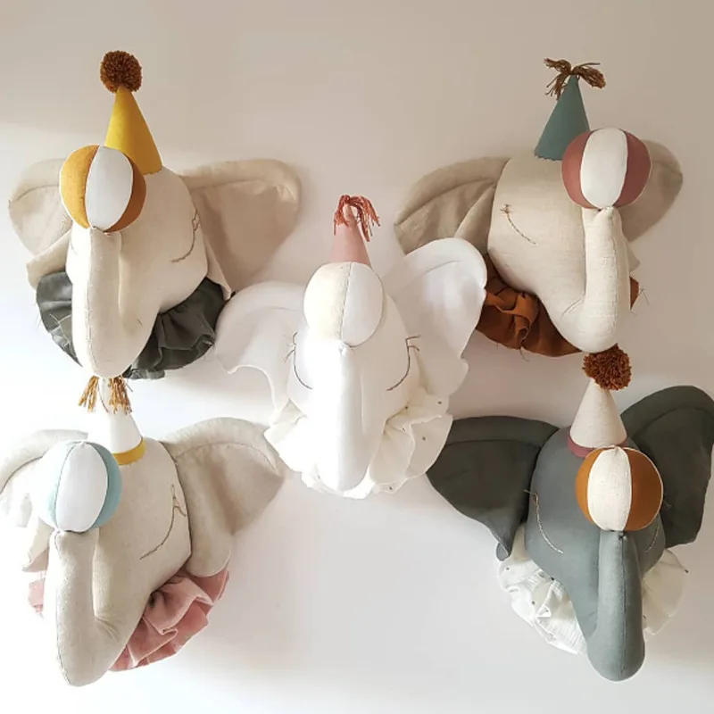 

Elephant Ornaments Cute Simulation Living Room Decoration Plush Ornament Bedroom Decor Soft Fabric Ornaments Wall Hanging