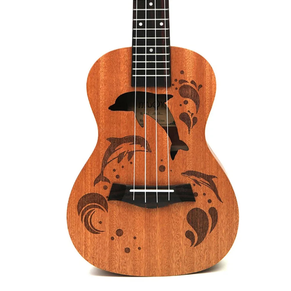 21/23 дюймов Профессиональный Sapele Дельфин узор Ukelele гитара из красного дерева Шея деликатный тюнинг колышек 4 струны деревянная Гавайская гитара подарок