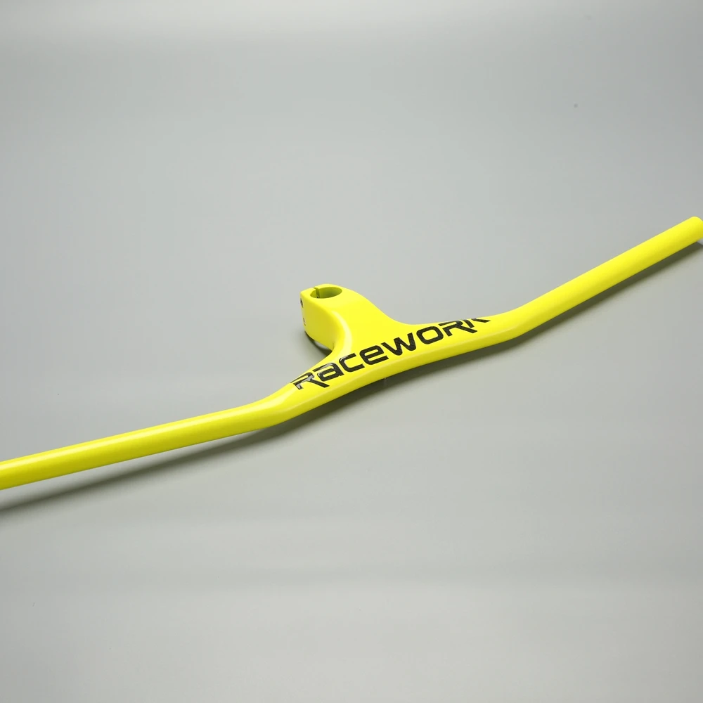 Yellow 740mmx80mm Карбоновый руль UD матовый однообразный Интегрированный руль со стволом, 720/740/760 мм для MTB DH горный велосипед Запчасти - Цвет: Yellow 740mmx80mm
