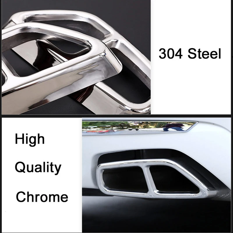2 шт. 304 хромированная крышка выхлопной трубы из нержавеющей стали для Bmw New 5 Series G30