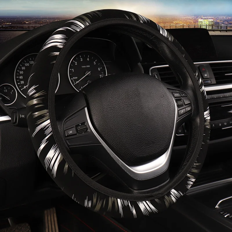 Эластичный кожаный чехол рулевого колеса автомобиля без внутреннего кольца