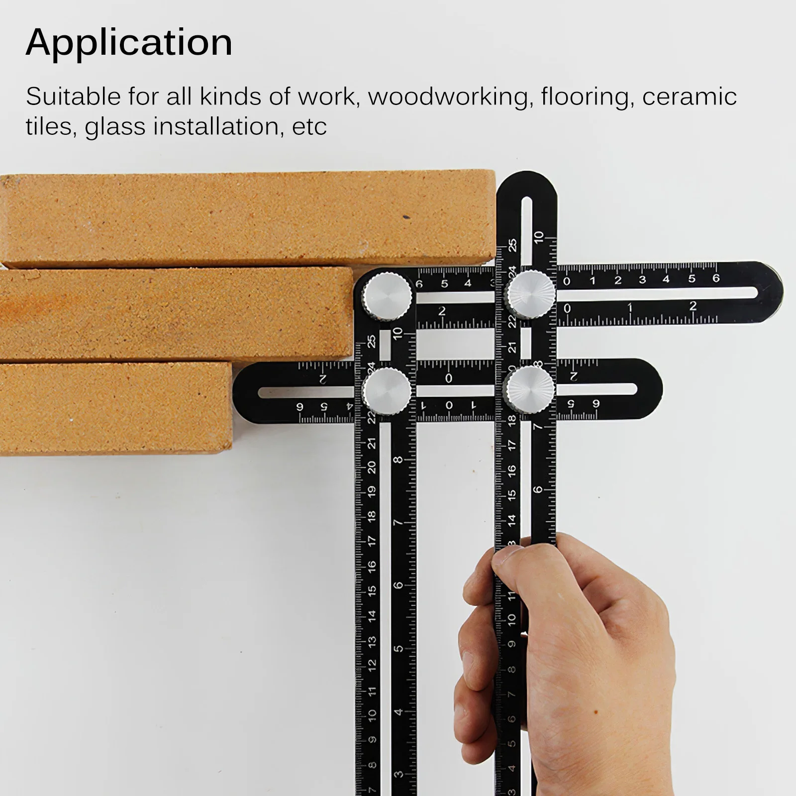 

Adjustable Ceramic Tile Hole Locator Folding Ruler Multi Angle Ruler Drill Guide Woodworking Gauge Slide Ruler Measuring Tools