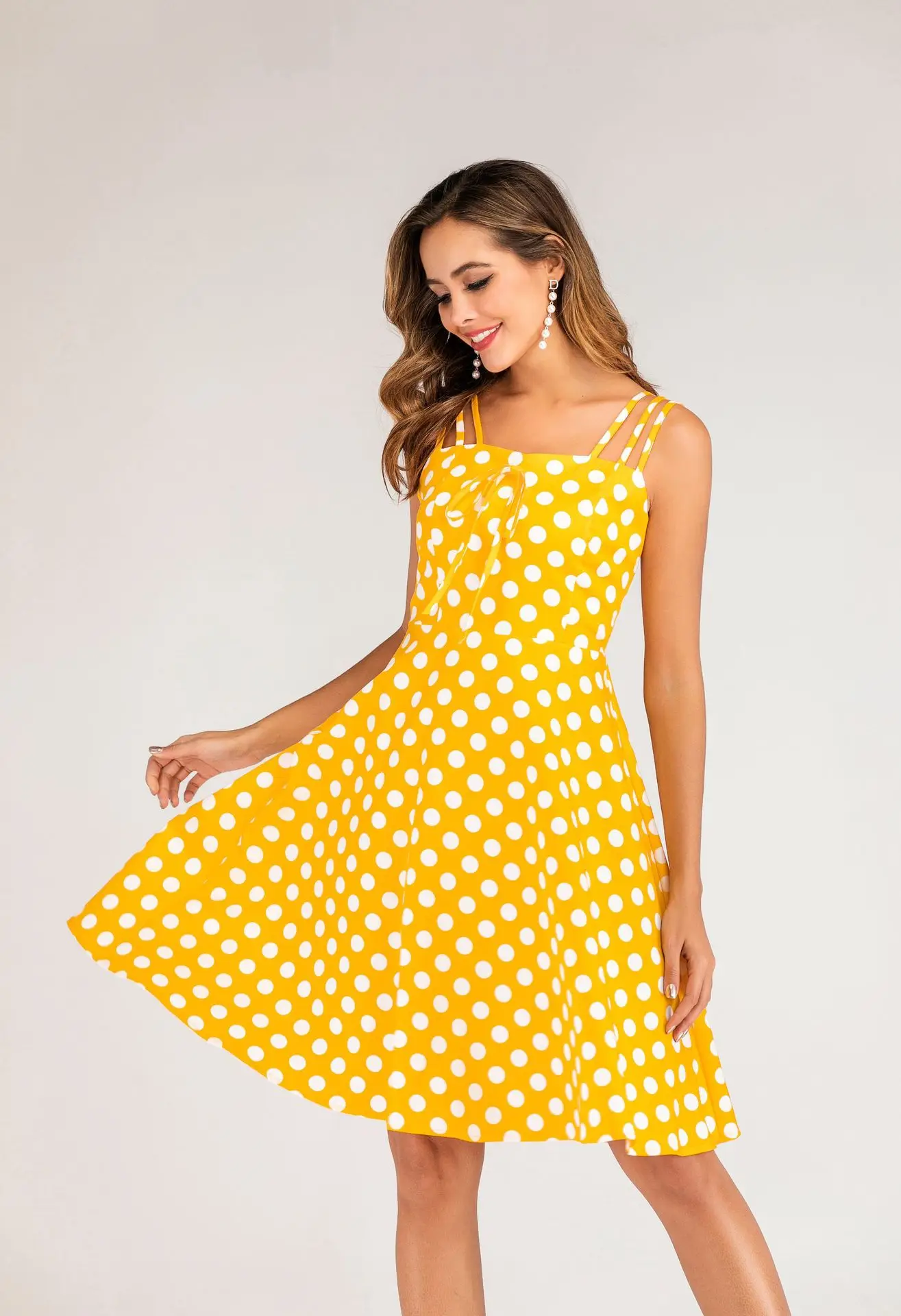 

2021 wave point suspender dress 2138 party dress