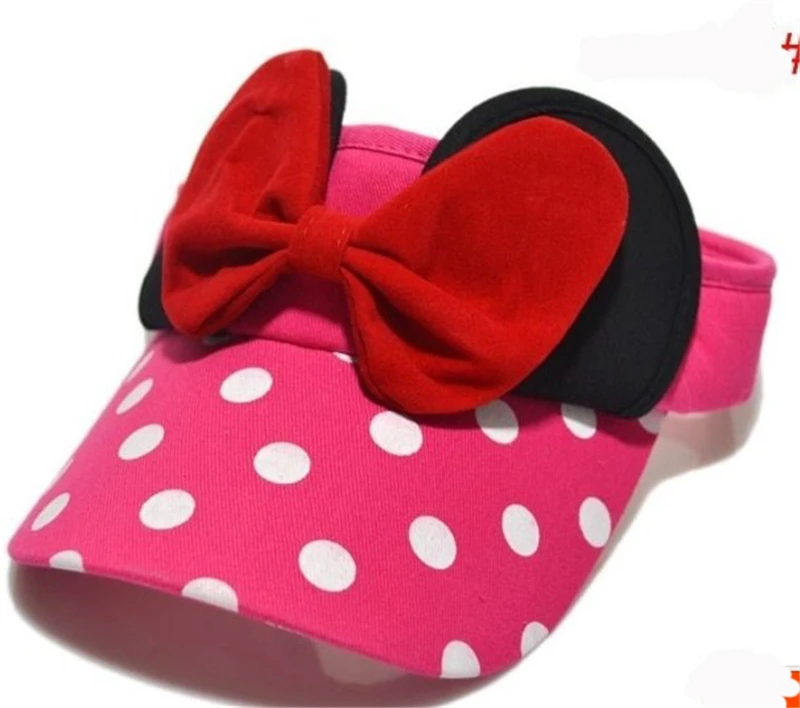 Baby Little Girl Mickey Cute Hat Wave Point Bow 2019 Hot Sale Ponytail Baseball Cap Snapback Summer Casual Sport Caps | Детская одежда