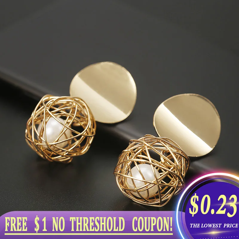 2020 новые модные серьги-гвоздики для женщин геометрические серьги золотого цвета