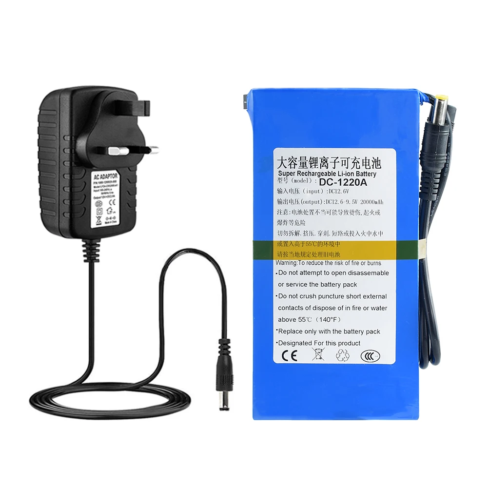 Высокое качество супер перезаряжаемый портативный литий ионный аккумулятор DC 12V