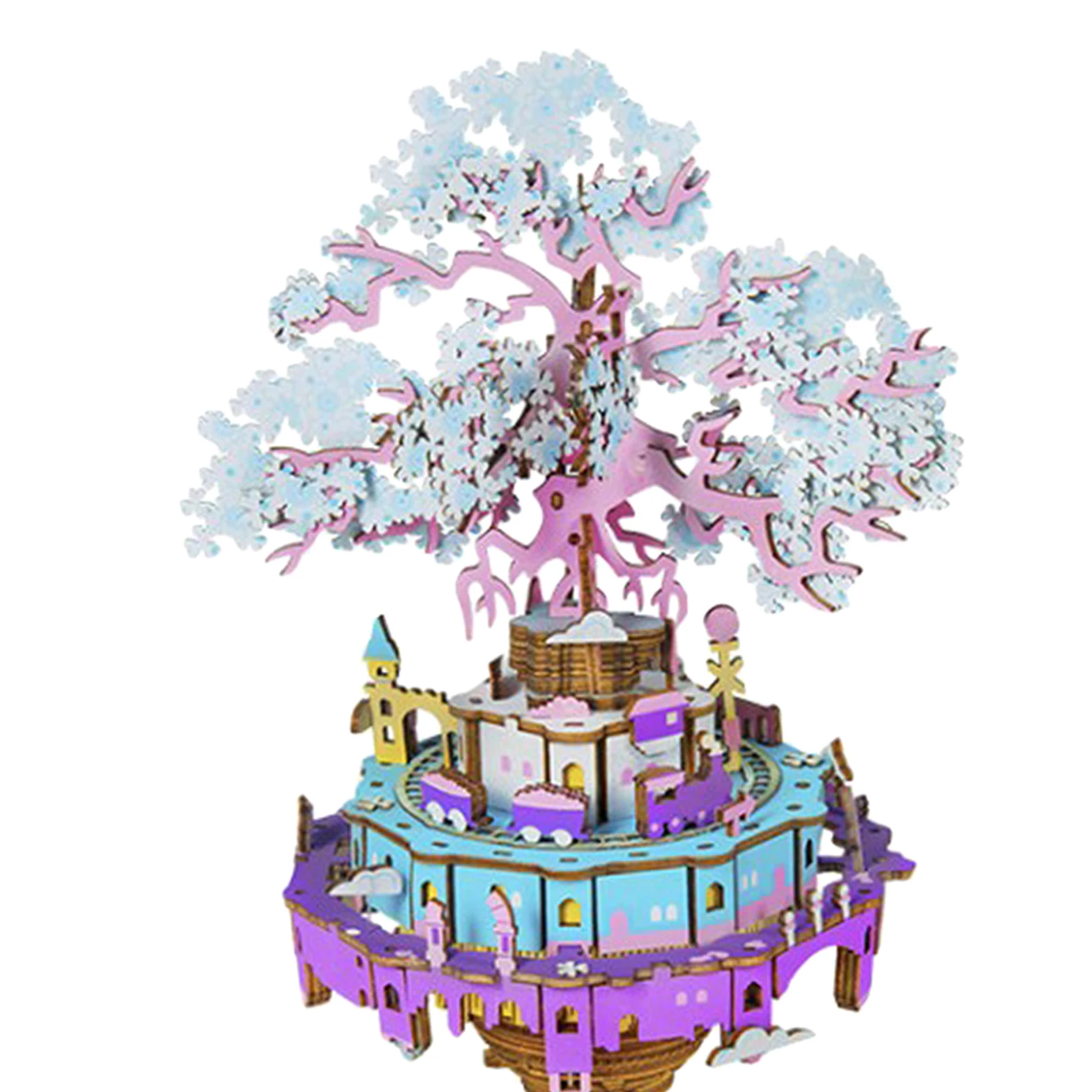 

3D деревянные головоломки, DIY City in The Sky музыкальная шкатулка, веселая и развивающая модель игрушек, отличный подарок на день рождения для дете...