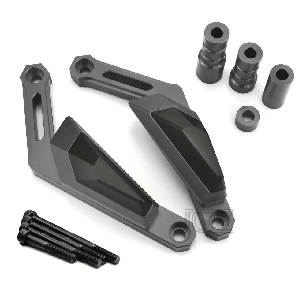 Titanium CNC алюминиевый двигатель мотоцикла ползунки защита краш-накладка крышка защита от падения щит для Yamaha MT09 - Цвет: Titanium