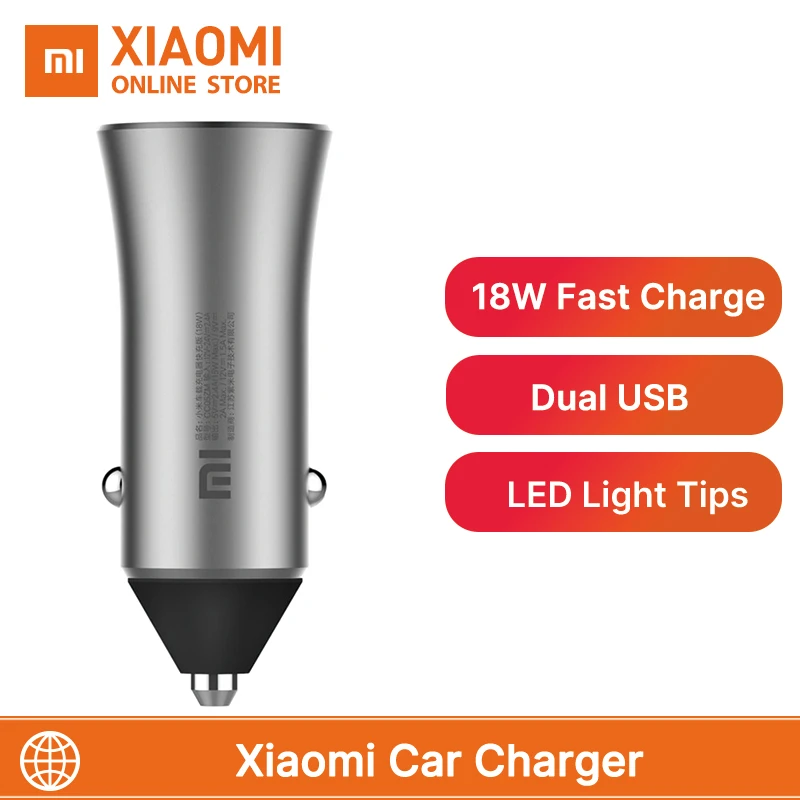 Автомобильное зарядное устройство Xiaomi с двумя портами USB 18 Вт/37 Вт быстрая