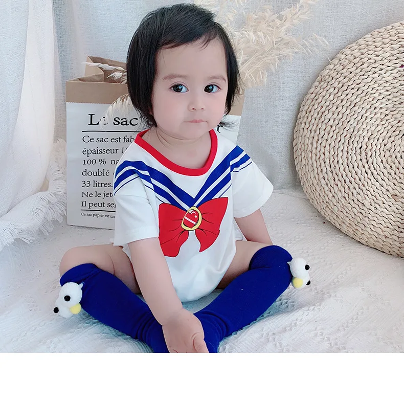 

Baby Girl cute Bow tie short sleeve trangle romper jumpsuit