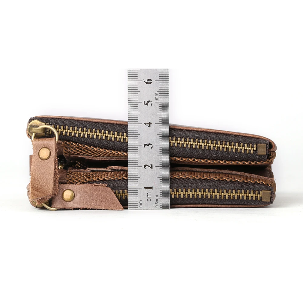 Мужской кошелек RFID корейская мода двойная молния кожаный короткий клатч сумка