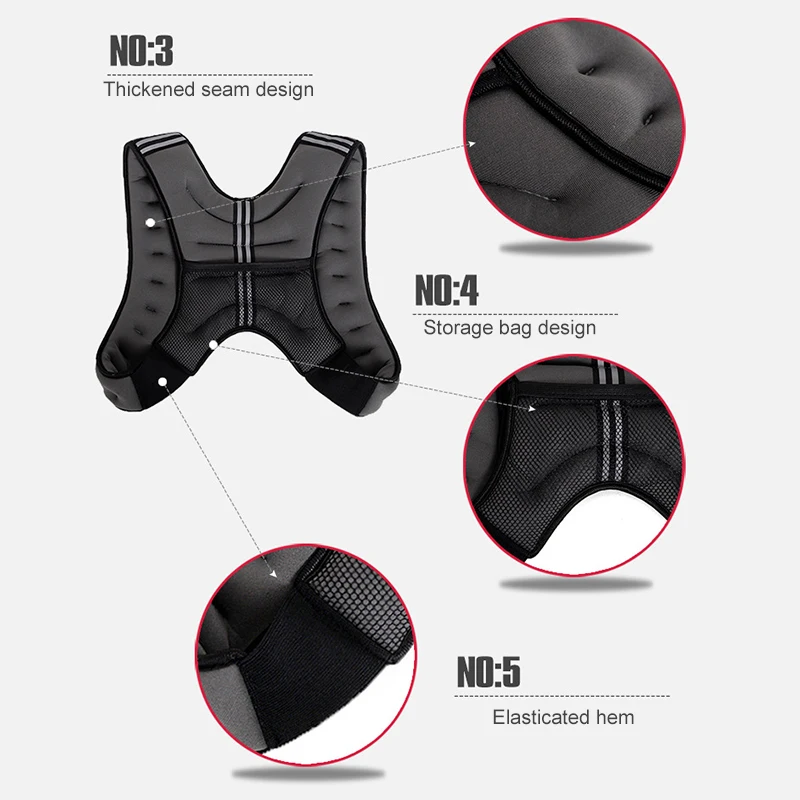 

Running Weight Vest for Men Women Kids Training Workout Adjustable Weighted Vest M2