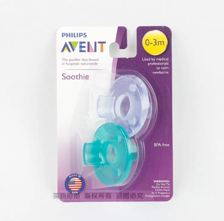 Небесно-голубой Avent пустышка Avent Ортодонтическая пустышка Avent Soothie соска BPA-Free Dummy-0-3M 2 шт - Цвет: Небесно-голубой