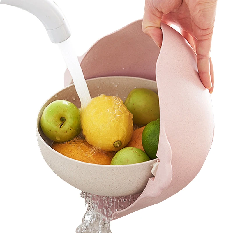 Двухслойная реверсивная кухонная фруктовая чаша ситечко пластиковая для риса