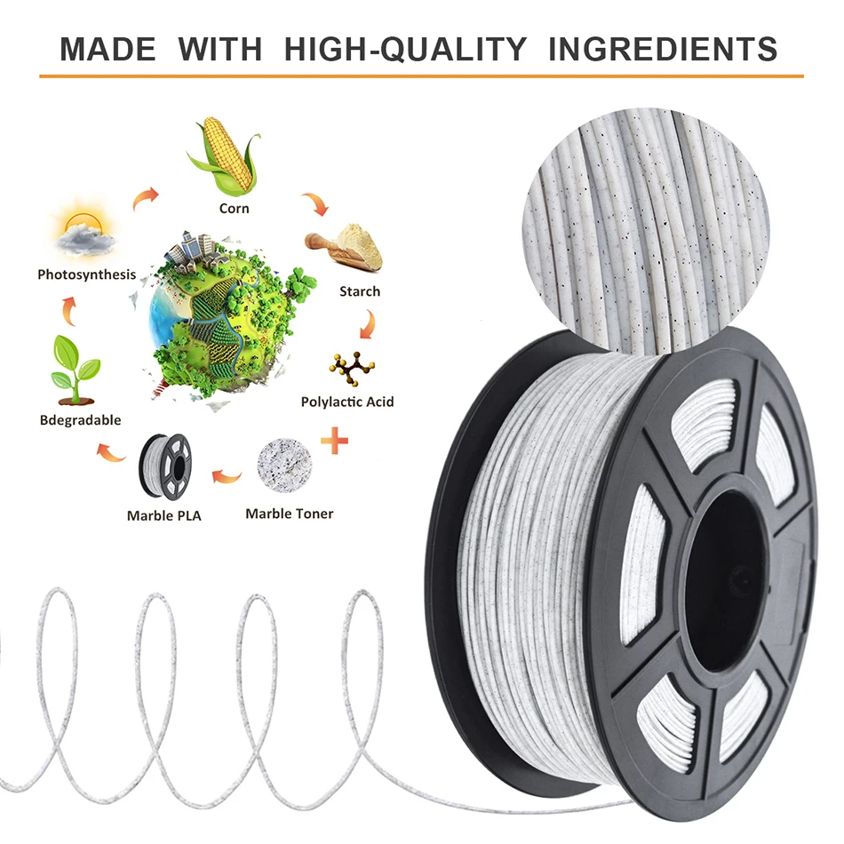 Enotepad PLA 1.75MM 1KG Rock Texture Marble Color 3d No-toxic Printer Filament Dimension Accuracy+/-0.02mm with vacuum packaging