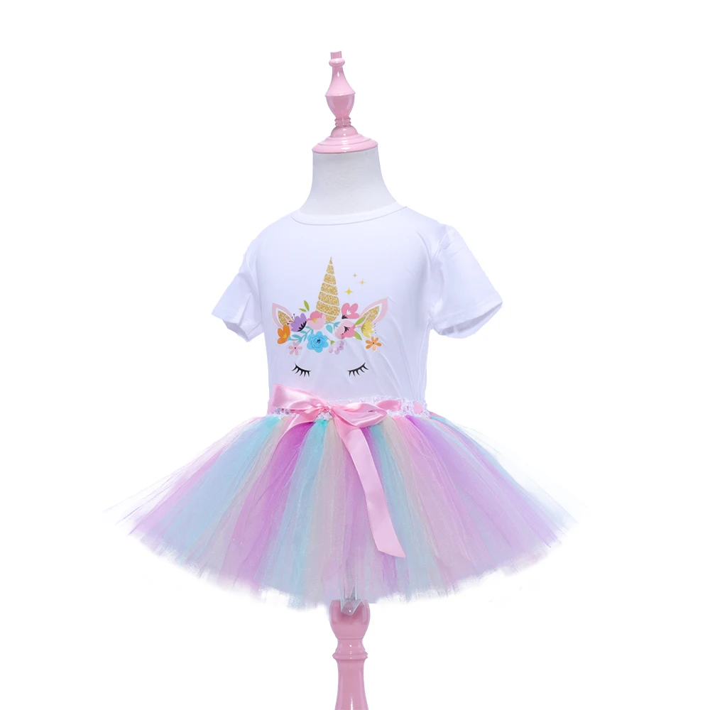 

New Arrivals Tutu Skirts Baby Girl Clothes 12M-8Yrs Colorful Punicorn ettiskirt Girls Party Dance Rainbow Tulle Skirts Children